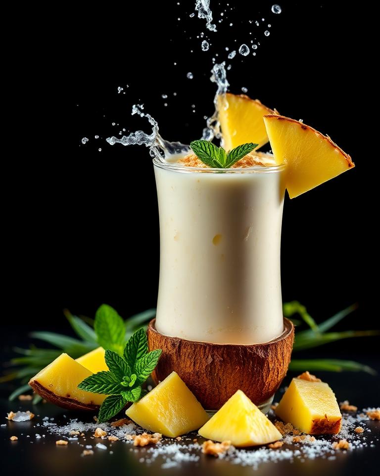 Smoothie de Abacaxi com Coco